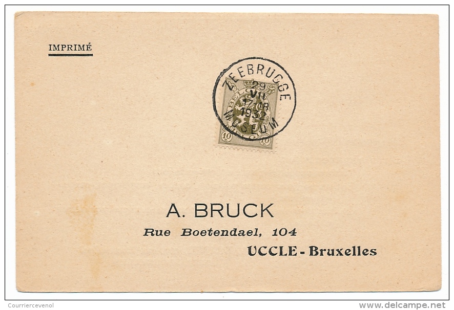 Belgique - CP Imprimé - Cachet "ZEEBRUGGE Museum " 1932 - Cartas & Documentos