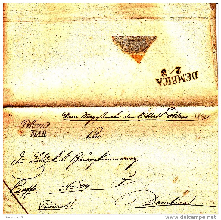 POLAND Prephilatelic 1892 PILZNO To DEMBICA Full Letter - ...-1860 Préphilatélie