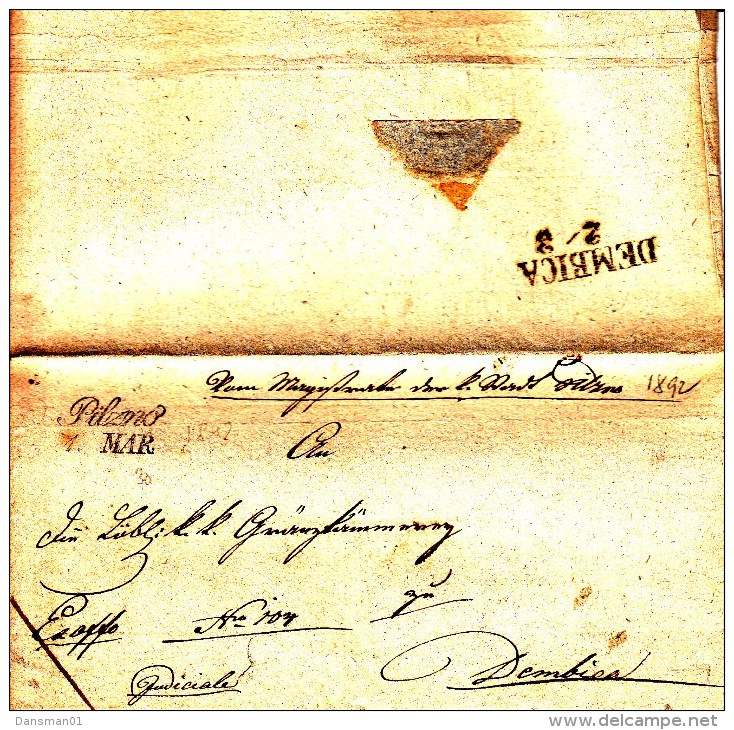 POLAND Prephilatelic 1892 PILZNO To DEMBICA Full Letter - ...-1860 Prefilatelia