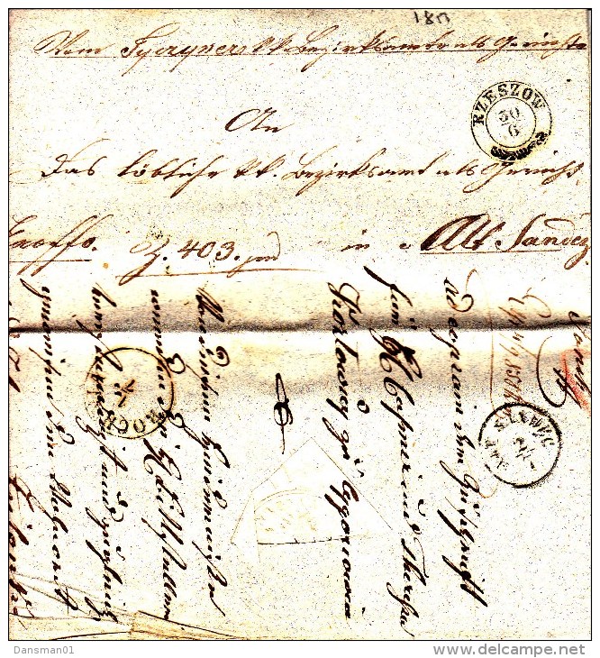 POLAND Prephilatelic 1843 RZESZOW To ALT SANDEC Full Letter (BOCHNIA Transit) - ...-1860 Voorfilatelie