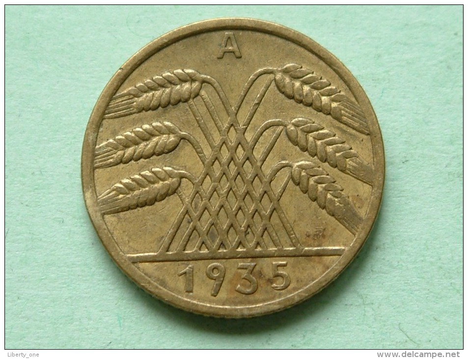 1935 A - 10 ReinchsPfennig - KM 40 ( Uncleaned Coin / For Grade, Please See Photo ) !! - 10 Reichspfennig