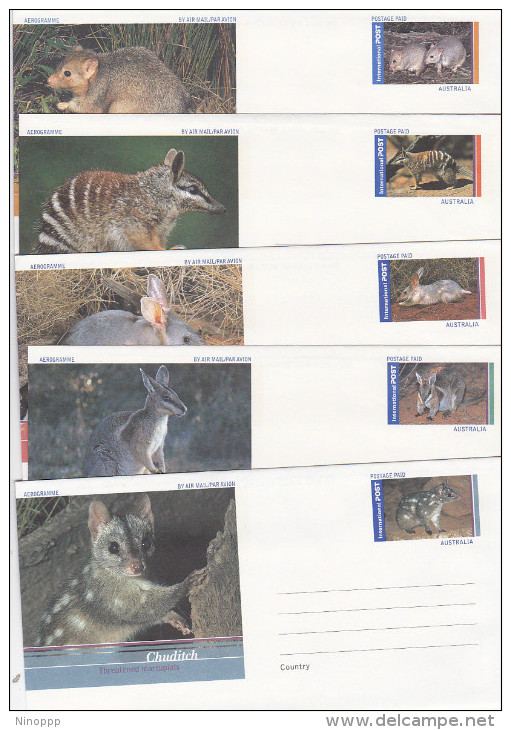 Australia 2000 Wildlife Set 5 Prepaid Envelopes Mint - Nuevos