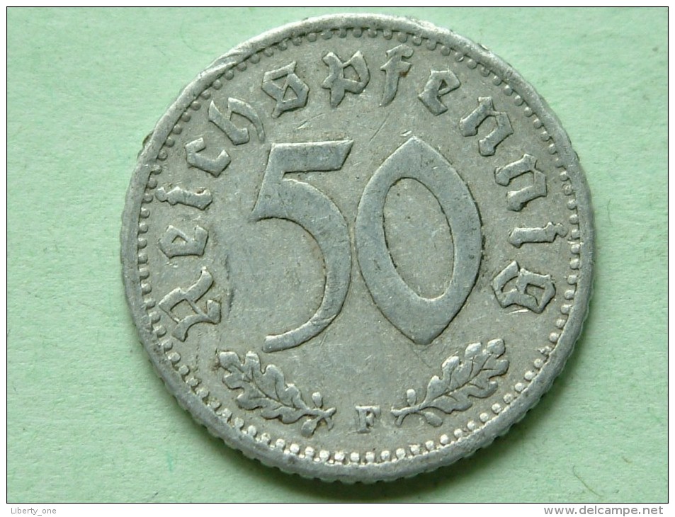 1940 F - 50 ReinchsPfennig - KM 96 ( Uncleaned Coin / For Grade, Please See Photo ) !! - 50 Reichspfennig