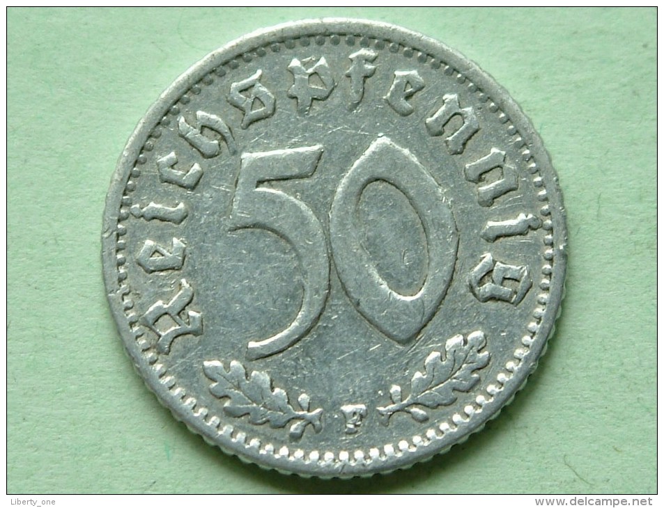 1942 F - 50 ReinchsPfennig - KM 96 ( Uncleaned Coin / For Grade, Please See Photo ) !! - 50 Reichspfennig