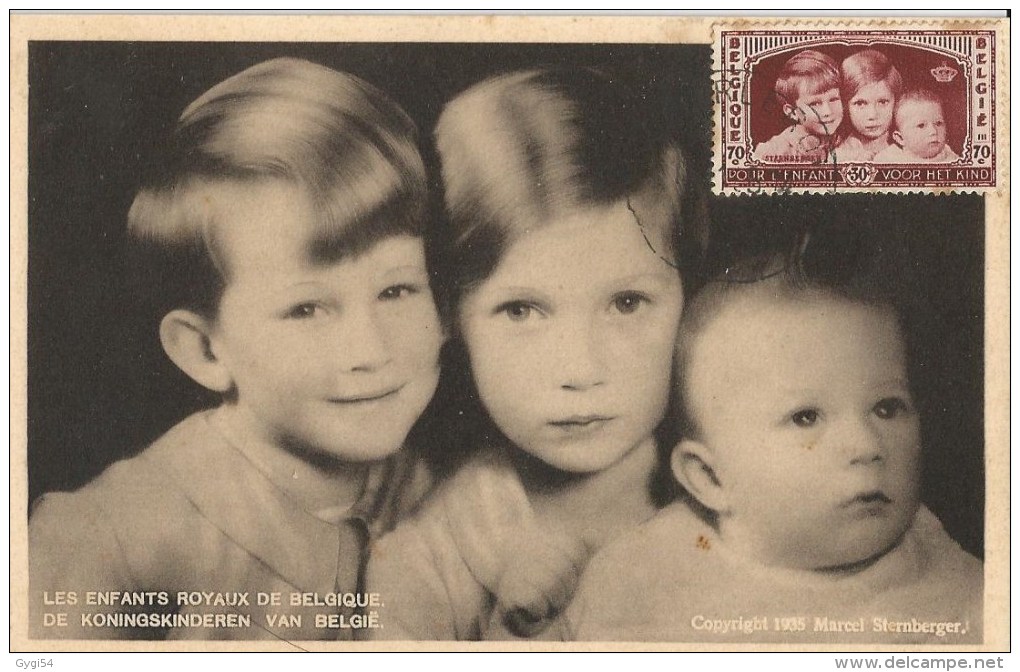 Carte Maximum  Les Enfants Royaux De Belgique - 1951-1960