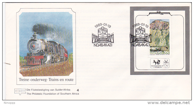 South Africa Transkei 1989 Train Mini Sheet FDC - Transkei