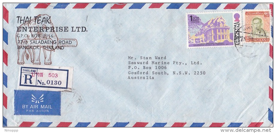 Thailand 1981 Registered Airmail Cover To Australia - Thailand