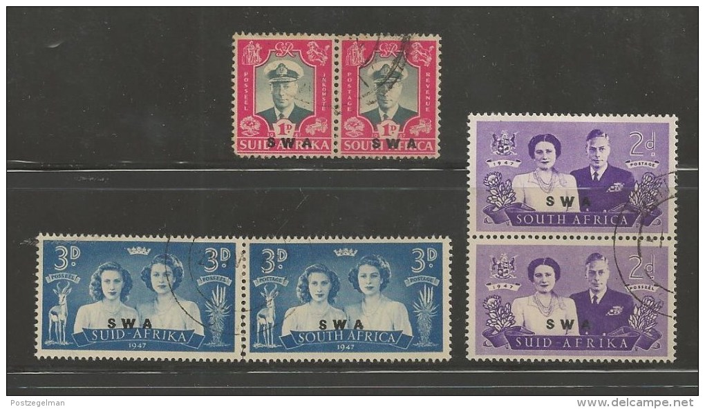 SWA 1947 CTO Stamp(s) Royal Visit 252-257 #3206 - Royalties, Royals