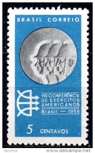 BRAZIL 1968 8th American Armed Forces Conference - 5c Soldiers On Medallion  MNG - Unused Stamps