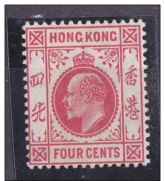 HONG KONG 1907 4c MINT - Nuevos