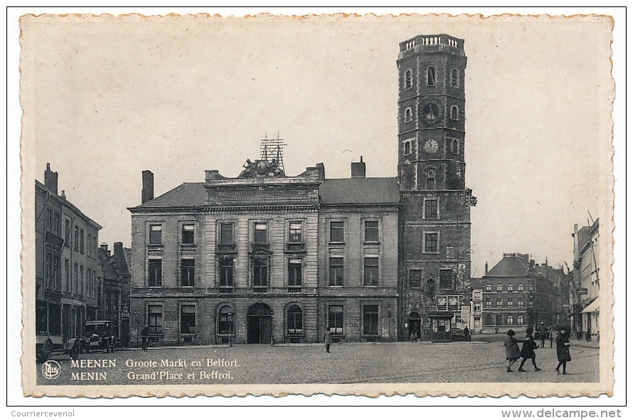 CPSM - BELGIQUE - MENIN (Meenen) - Grand Place Et Beffroi - Menen