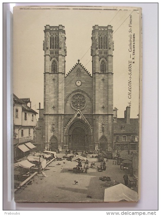 71 - CHALON SUR SAONE - CATHEDRALE ST VINCENT - ANIMEE - JOUR DE MARCHE - 1904 - Chalon Sur Saone