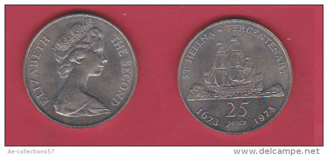 STE HELENE     //  25 PENCE 1973     //  ETAT  SUP - Saint Helena Island