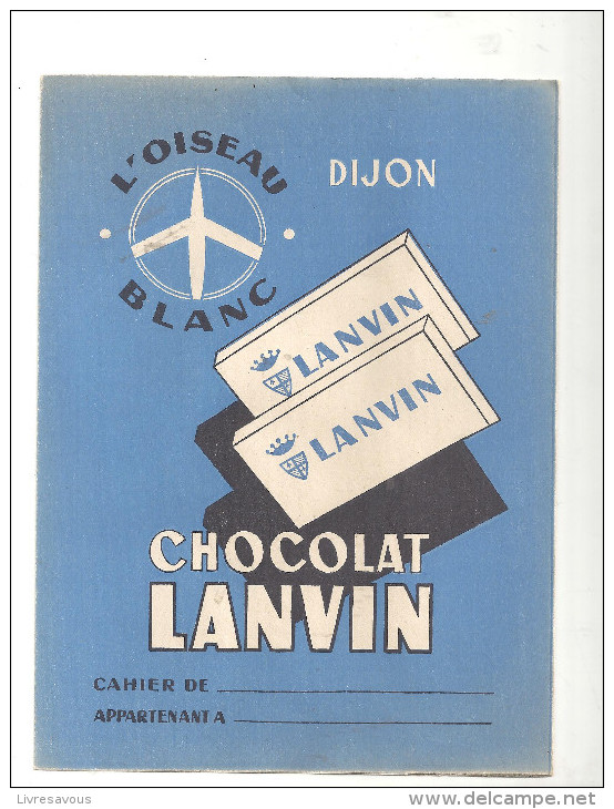 Protège Cahier Chocolat LANVIN L'oiseau Blanc - Protège-cahiers