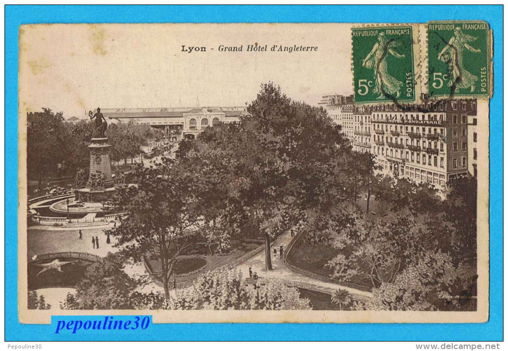 LYON (Rhône) GRAND HÔTEL D´ANGLETERRE. - 1918 - - Hotels & Restaurants