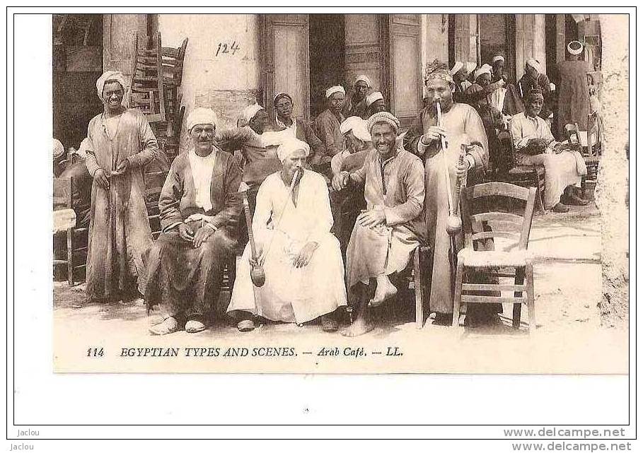 EGYPTE SCENES ET TYPES CAFE ARABE,PERSONNAGES, BEAU PLAN REF 17030 - Personnes