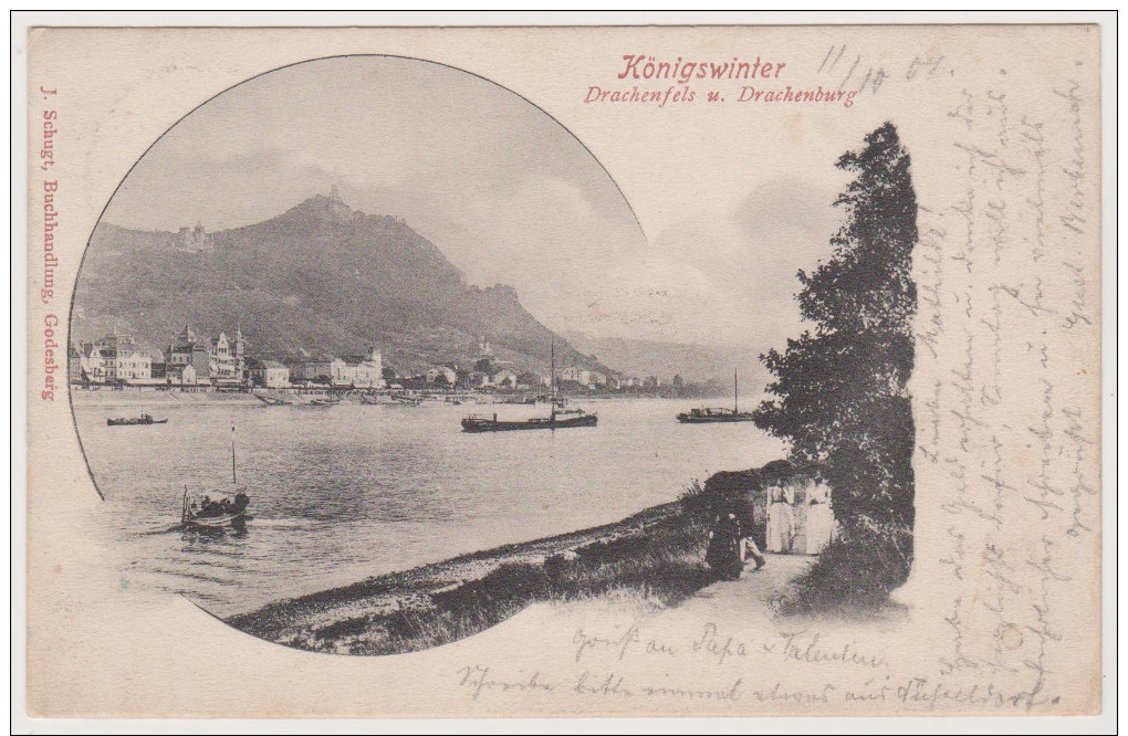 Königswinter, Drachenfels, Drachenburg, Postkarte, NRW - Koenigswinter