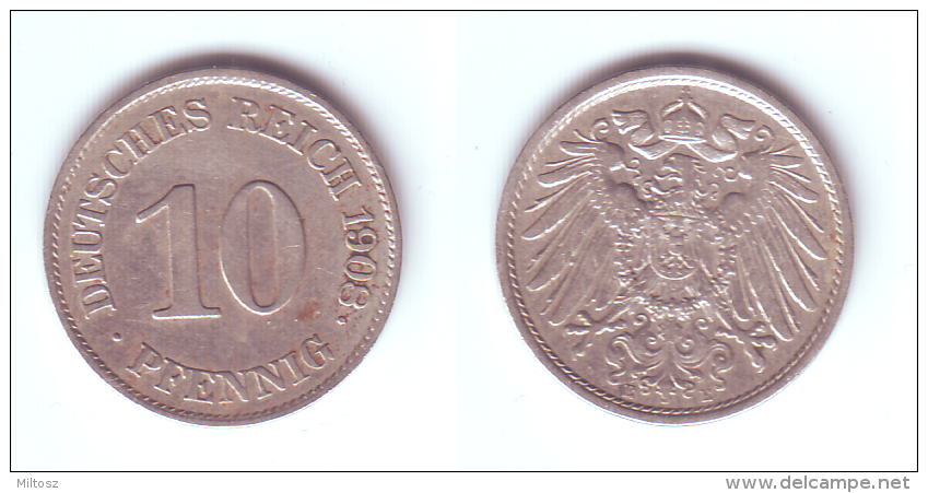 Germany 10 Pfennig 1908 E - 10 Pfennig