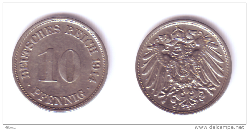 Germany 10 Pfennig 1914 F - 10 Pfennig