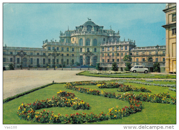 CPA TORINO- STUPINIGI, JUVARA CASTLE, ROYAL HUNTING BUILDING, CAR - Autres Monuments, édifices