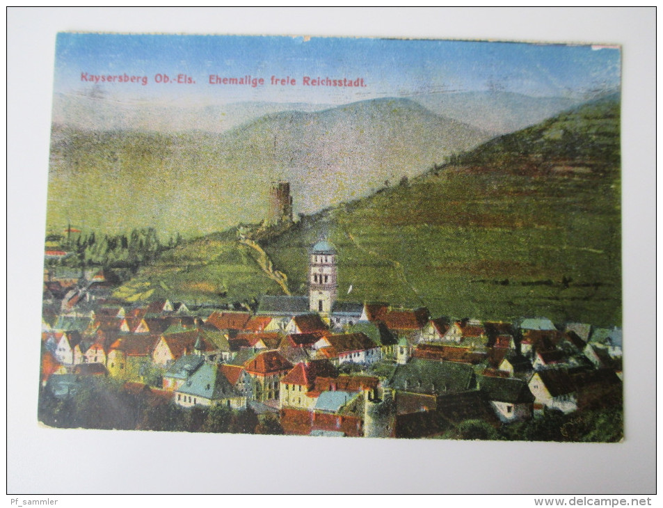 AK / Bildpostkarte 1918 Kaysersberg Ober Elsass Ehemalige Reichsstadt Verlag W. Springer Sonne, Straßburg I. Els. - Alsace