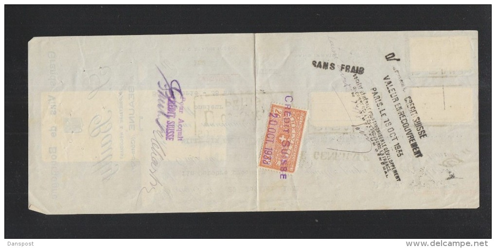 Cheque 1933 Beaune - Cheques En Traveller's Cheques