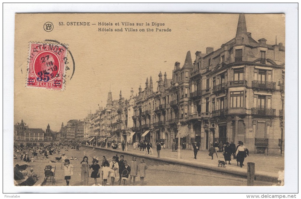 BELGIQUE OSTENDE Hôtels Et Villas Sur La Digue - Oostende