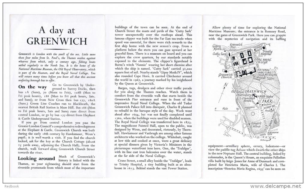 RB 975 - 1973 London Transport Information Leaflet " A Day At Greenwich" London - Europa