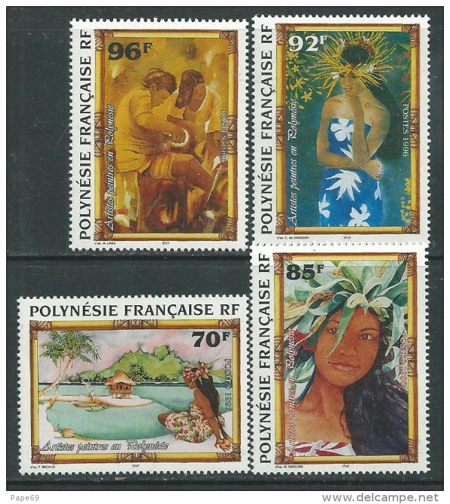 Polynésie N° 520 / 23  XX Artistes Peintres En Polynésie La Série Des 4 Valeurs Sans Charnière, TB - Ungebraucht