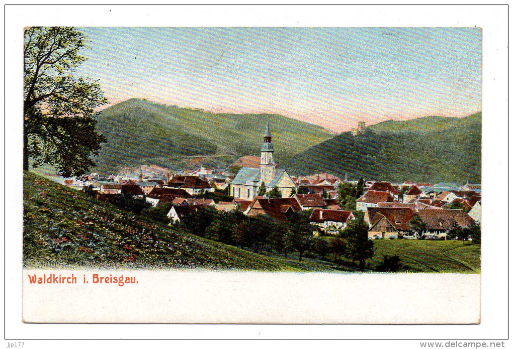 Waldkirch Im Breisgau 1900 Farb Blick Auf Die Stadt Mit Der Kirche Vue Couleur En 1900 De La Ville Avec  Eglise - Waldkirch