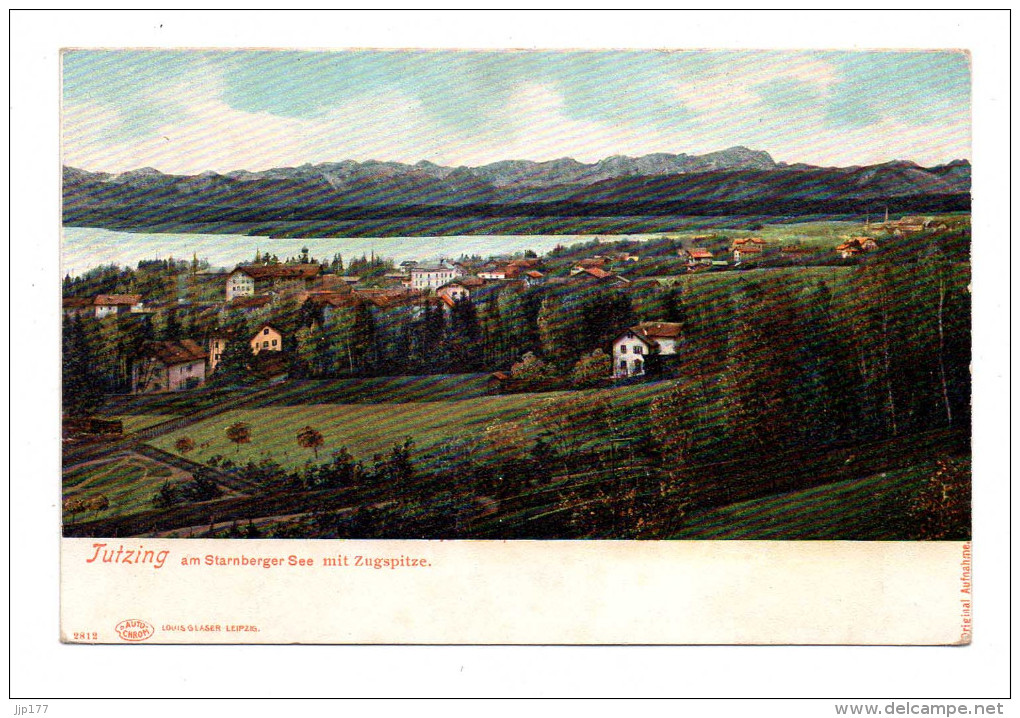 Tutzing Am Starnberger See Mit Zugspitze Arrondissement De Starnberg Et Berges Du Lac Vers 1900 Verlag L Glaser - Tutzing
