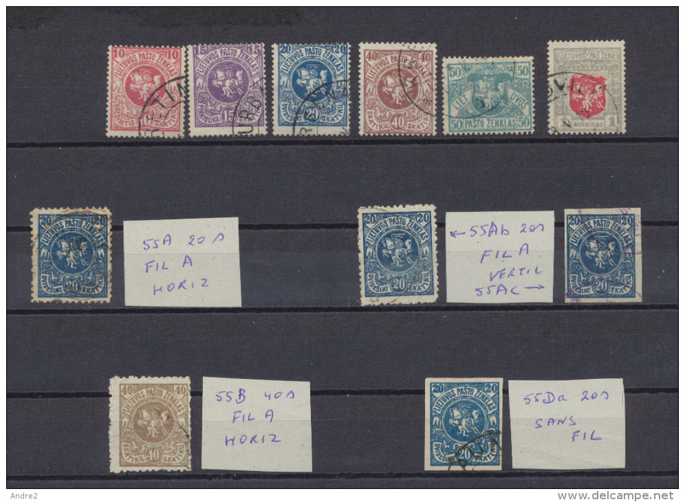 Lituanie - Lithuania - Lietuva 1919 - 1920 Lot De Timbres Oblit - Lithuania