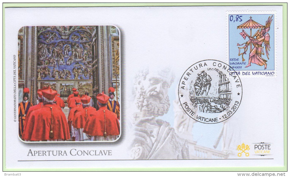 2013 Vaticano Sede Vacante Folder + 6 buste fdc - Papi Benedetto XVI Francesco Habemus Papam ecc