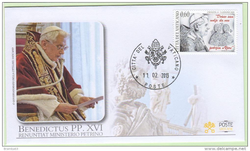 2013 Vaticano Sede Vacante Folder + 6 buste fdc - Papi Benedetto XVI Francesco Habemus Papam ecc