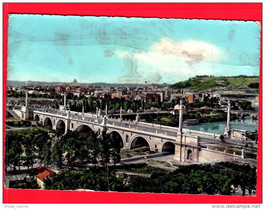 ITALIA - LAZIO - Cartolina Viaggiata Del 1959 - ROMA - Panorama - Ponte Della Libertà - Bridges