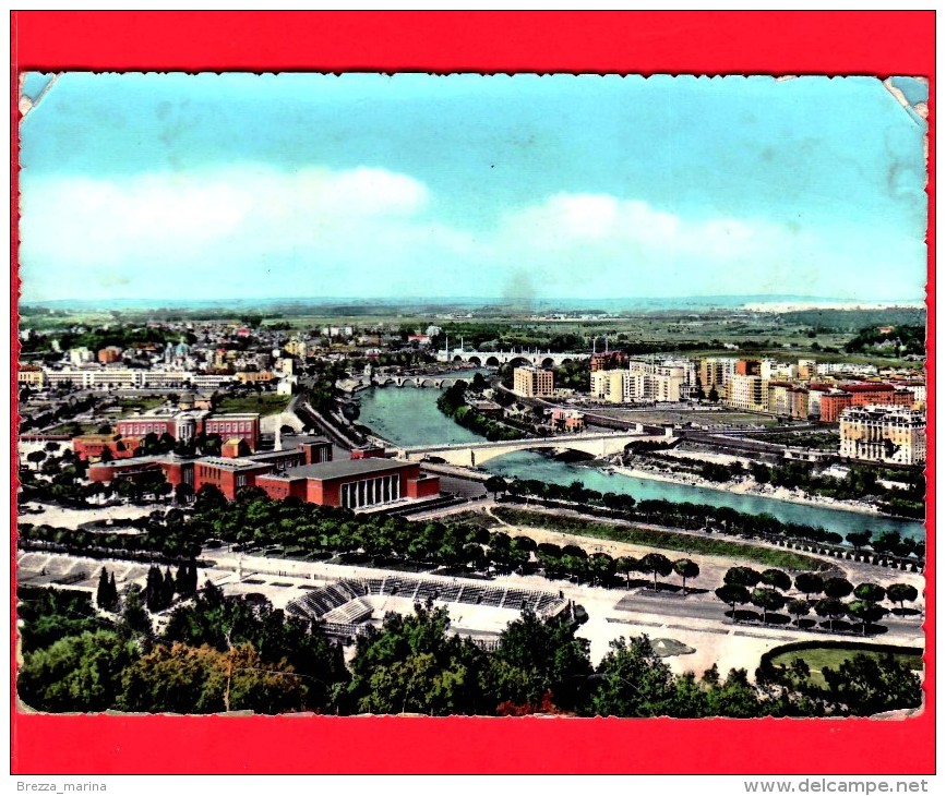 ITALIA - LAZIO - Cartolina Viaggiata Del 1959 - ROMA - Panorama - Foro Italico - Fiume Tevere