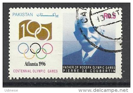 PAKISTAN 1996 - OLYMPIC GAMES - DE COUBERTIN - OBLITERE USED GESTEMPELT USADO - Ete 1996: Atlanta