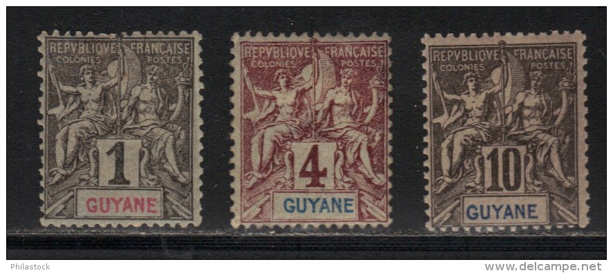 GUYANE N° 30, 32 & 34 * - Neufs