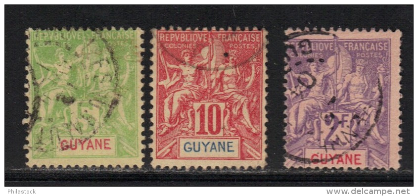 GUYANE N° 43,44 & 48 Obl. - Oblitérés