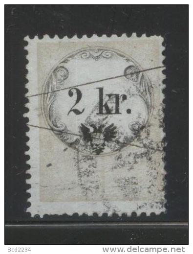 AUSTRIA 1864 REVENUE 2KR ON GREY BLUISH PAPER WMK III PERF 12.00 X 12.25 BAREFOOT 088 - Revenue Stamps