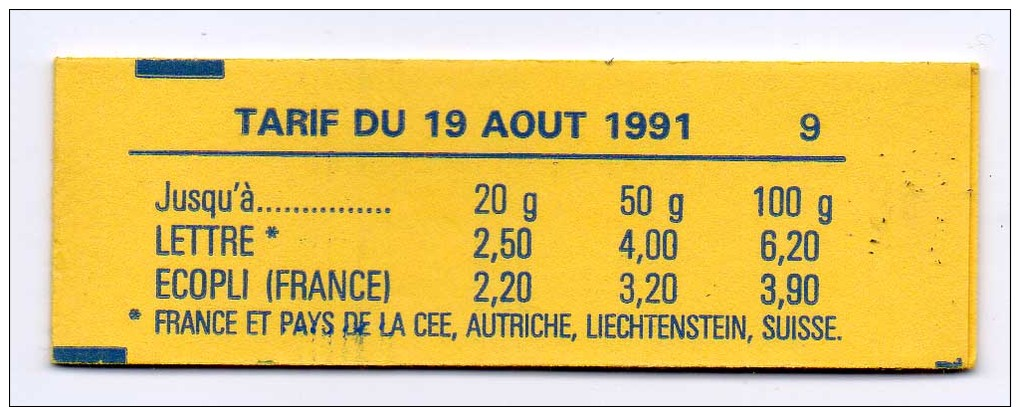 "Carnets Modernes" - 2715 --C1  - 8 Timbres à 2,50F  Rouge N° 2715 - "D" "Albertville 92" -  Confectionneuse N° 9 - - Other & Unclassified