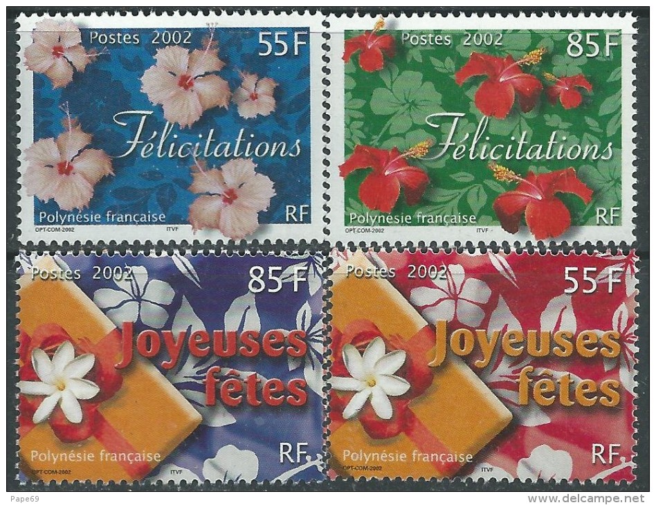 Polynésie N° 657 / 60   XX  Timbres De Messages, Les 4 Valeurs Sans Charnière TB - Neufs