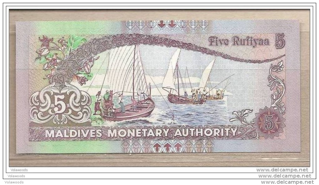 Maldive - Banconota Non Circolata Da 5 Rufiaa - 2000 - Maldiven