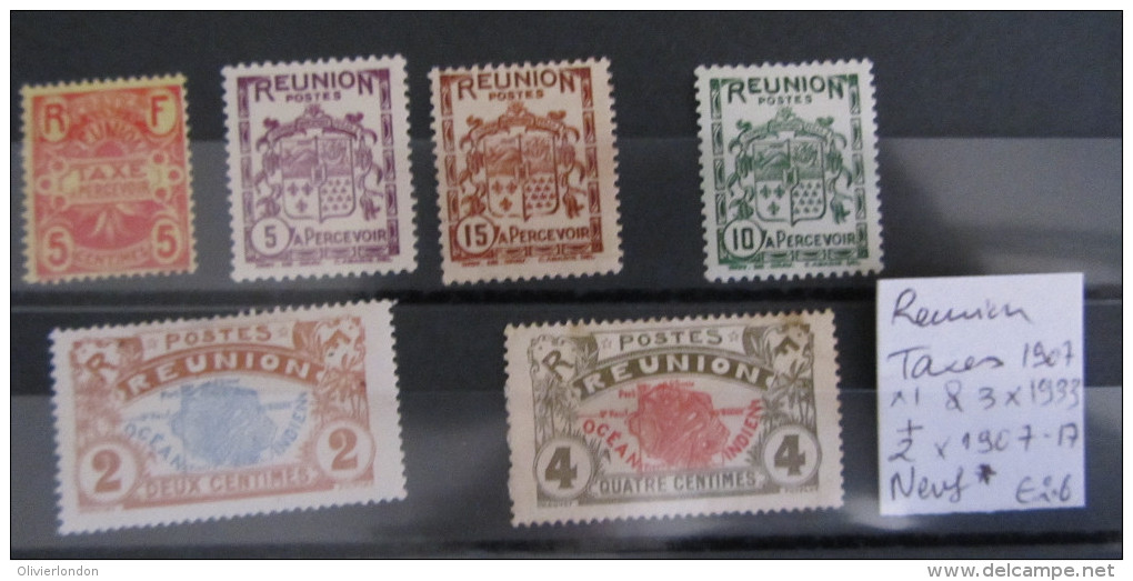 Reunion - 1907&1933 Lot De 5 Valeurs Neuf* - TB - Cote: 2.6euros - Neufs