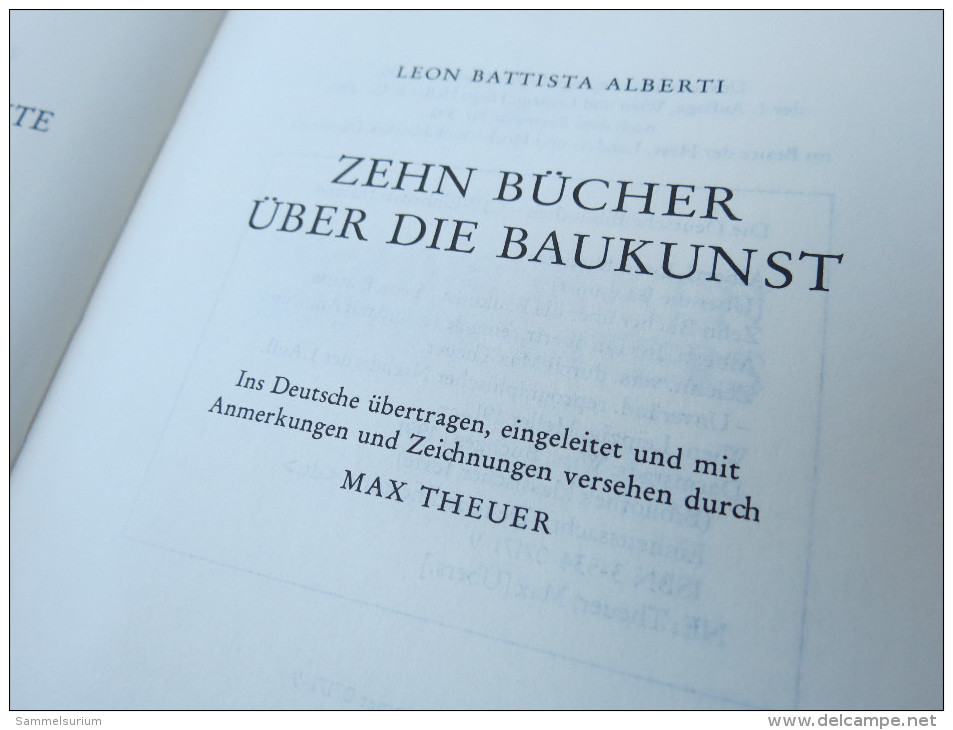 Leon Battista Alberti "Zehn Bücher über Die Baukunst" Wissenschaftliche Buchgesellschaft - Archéologie