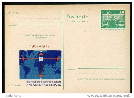 DDR P79-10b-77 C45 Postkarte PRIVATER ZUDRUCK Anlagenbau Leipzig 1977 - Privatpostkarten - Ungebraucht
