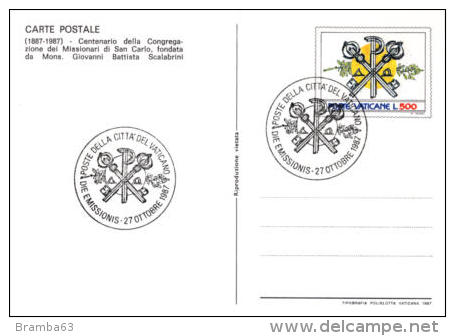 1987 Cartoline FDC Abate Desiderio Missionari San Carlo C29 + C30 - Enteros Postales