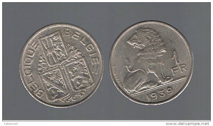 BELGIUM - BELGICA -  1   Franc   1939   KM119 - 1 Franc