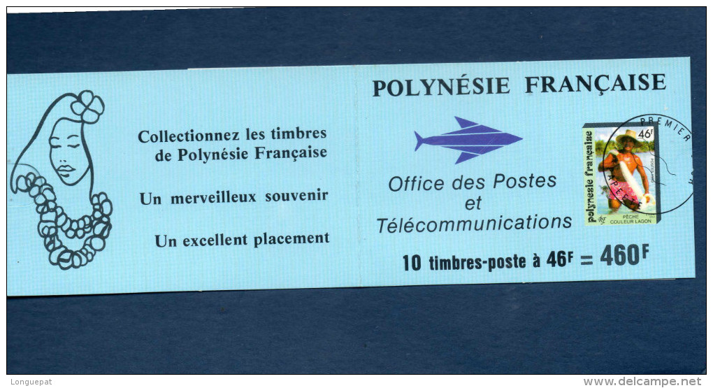 POLYNESIE Française : Pêcheur Couleur Lagon : Pêche à L'épervier  - Carnet De 10 Timbres - Ongebruikt