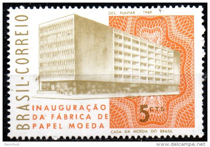 BRAZIL 1969 Opening Of New State Mint Printing Works - 5c Mint And Banknote Pattern  MNG - Unused Stamps